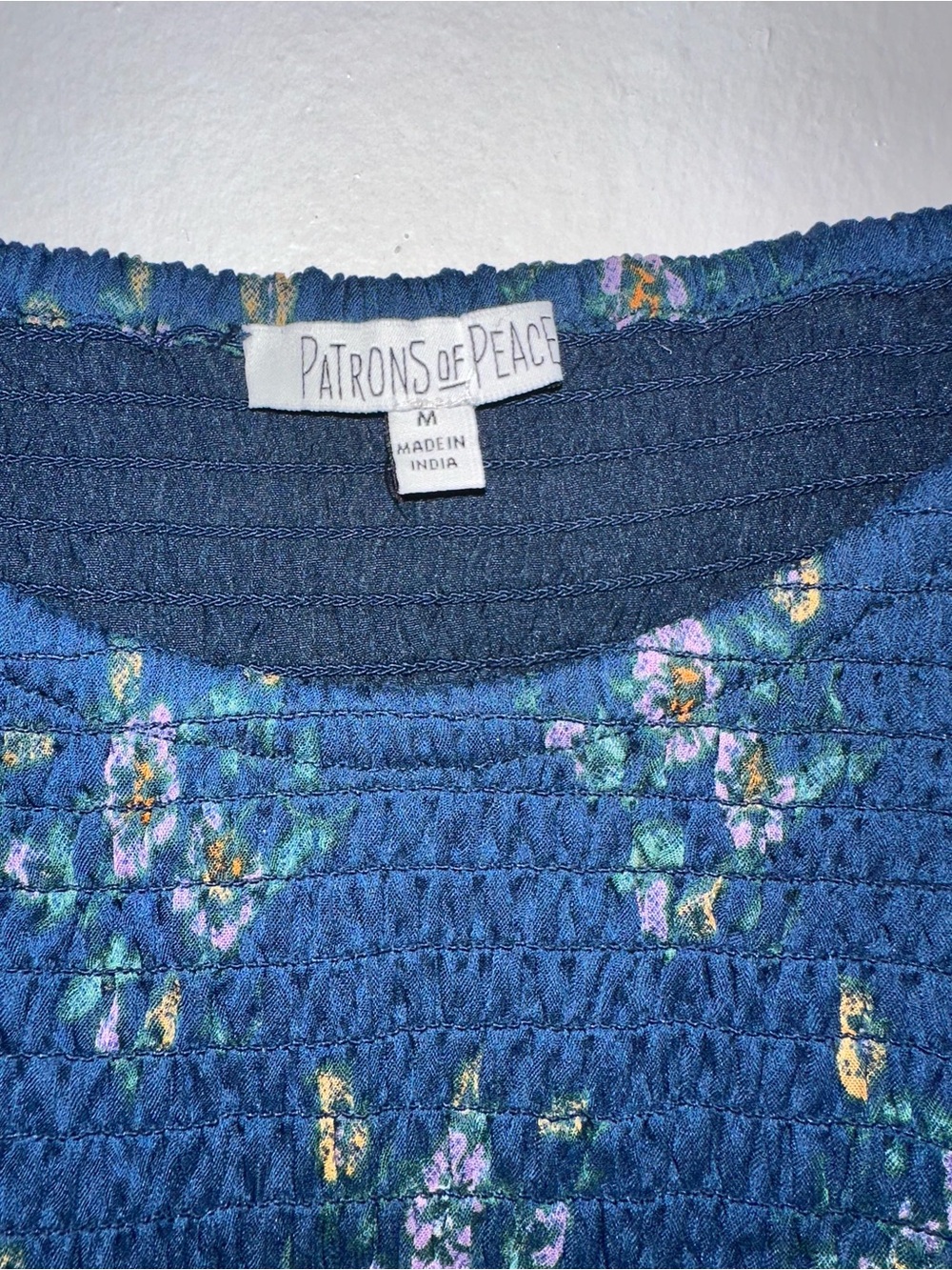Patrons of Peace Navy Floral Tiered Long-Sleeve Dress - Picture 4 of 4